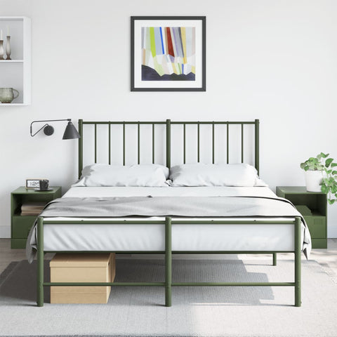 ZNTS Bedside Cabinets 2 pcs Olive Green 34.5x39x44 cm Steel 841760