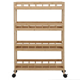 Kitchen Trolley with Wheels Natural 60 x 18 x 97 cm Bamboo 42028298