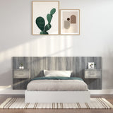 Bed Headboard with Cabinets Grey Sonoma Engineered Wood 3115682