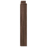 Storage Headboard with LED Brown Oak Engineered Wood 3418666