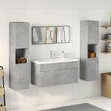 5 Piece Bathroom Furniture Set Concrete Grey Engineered Wood 3324887