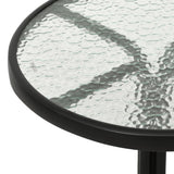 Folding Bistro Set Black Steel, tempered glass, textilene Compact 318765