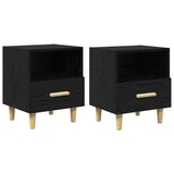 Bedside Cabinet 2 pcs Black Oak 40 x 35 x 47 cm Engineered Wood 880588