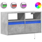 TV Wall Cabinet with LED Lights Concrete Grey 80x31x45 cm 852330