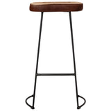 5 Piece Bar Set Solid Rough Wood Mango and Metal 3216416