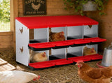 108cm x 53cm x 80cm 8-Compartment Chicken Nesting Box, Galvanized Steel Rollaway Egg Laying Box with W5718P498292
