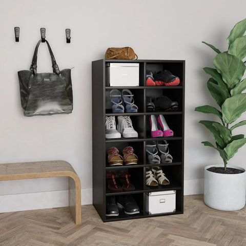 Shoe Rack Black 54x34x100.5 cm Engineered Wood 800397