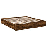 Bed Frame with Drawers without Mattress Smoked Oak 200x200 cm 3280633