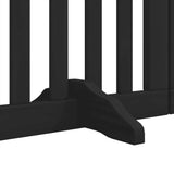 Dog Gate with Door Foldable 6 Panels Black 300 cm Poplar Wood 352253