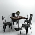 ZNTS Bistro Table MDF and Steel Square 80x80x75 cm Dark Ash 245611