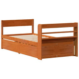 Bed Frame without Mattress Wax Brown 75x190 cm Small Single Solid Wood Pine 3307148