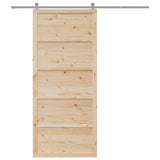Barn Door Natural 80 x 2.5 x 208 cm Solid Pine Wood 870410