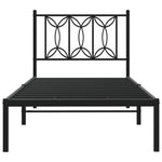 Metal Bed Frame without Mattress with Headboard Black 90x200cm 376121