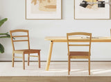 Dining Chair 2 pcs Natural Solid Rubber Wood 42020495