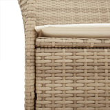 Garden Chairs with Cushions 2 pcs Beige Poly Rattan&Solid Wood 368719