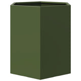 Garden Planter Olive Green Hexagon 46x40x45 cm Steel 851114