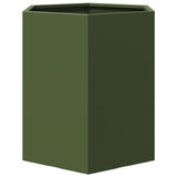 ZNTS Garden Planter 2 pcs Olive Green Hexagon 46x40x45 cm Steel 851115