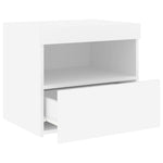 ZNTS Bedside Cabinets with LED Lights 2 pcs White 50x40x45 cm 836764