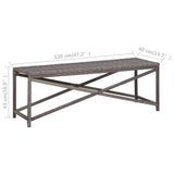Garden Bench 120 cm Poly Rattan Grey 46211
