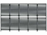 Room Divider 5 Panels Black Poly Rattan 365396