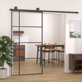 Sliding Door ESG Glass and Aluminium 102.5x205 cm Black 151686