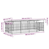 Outdoor Dog Kennel with Roof Steel 7.51 m 3124609