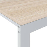 ZNTS Computer Desk White and Oak 110x60x73 cm Engineered Wood 30198