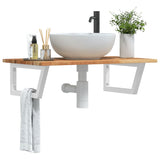 Basin Shelf Wall Mounted Steel and Solid Wood Acacia 3302826