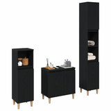 Bathroom Furniture Set with Door 3 pcs Black 30 x 30 x 180 cm 3333088