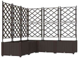 Garden Planter 5 pcs Brown 120 x 120 x 143 cm PP 42002820