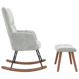 Rocking Chair with Footstool Light Grey 78 x 61 x 98 cm Velvet 42022453