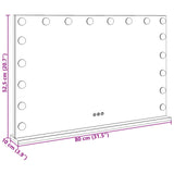 LED Vanity Mirror White 80 x 10 x 52.5 cm Glass and Steel 42020528