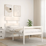 Senior Bed without Mattress White Single Solid Wood 3195317