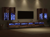 TV Wall Cabinet Set Wall-mounted 7 pcs Old Wood Engineered Wood 3402797