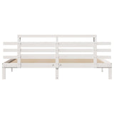 Bed Frame with Headboard without Mattress White 200x200 cm 3306121