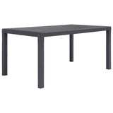 Garden Table Brown 150x90x72 cm Plastic Rattan Look 45606