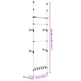 Telescopic Wardrobe System with Rods and Shelf Aluminium 321107