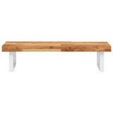 Basin Shelf Wall Mounted Steel and Solid Wood Acacia 3302736