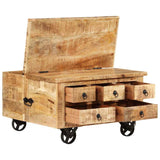 Coffee Table Rough Mango Wood 70x70x40 cm 243979