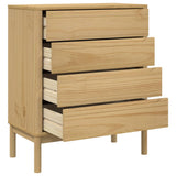 Chest of Drawers FLORO Wax Brown Solid Wood Pine 374008