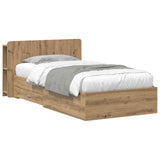 Bed Frame with Storage Artisan Oak 100 x 200 cm Engineered Wood 3433717