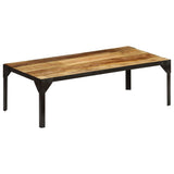 Coffee Table Solid Rough Mango Wood and Steel 110 cm 246631