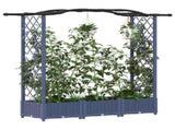 Raised Bed with Trellis and Roof Grey 169 x 40 x 125 cm PP 42032552