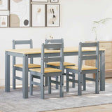 5 Piece Dining Set PANAMA Grey Solid Wood Pine 3345180