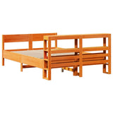 Bed Frame without Mattress Wax Brown 150x200 cm King Size Solid Wood Pine 3306185