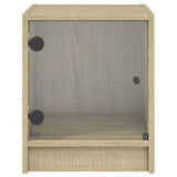 Bedside Cabinets with Glass Doors 2 pcs Sonoma Oak 35x37x42 cm 836348