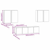 TV Cabinet Set Wall-mounted Black Oak Engineered Wood 3393304