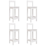 5 Piece Garden Bar Set White Solid Wood Pine 3154741