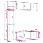 7 Piece TV Cabinet Set Smoked Oak Engineered Wood 3188651