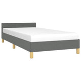 Bed Frame without Mattress Dark Grey Twin XL Fabric 347451